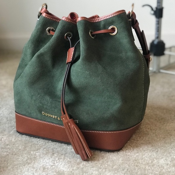 Dooney and bourke suede bucket bag Clearance